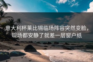 意大利杯莱比锡临场阵容突然变脸，现场都安静了就差一层窗户纸
